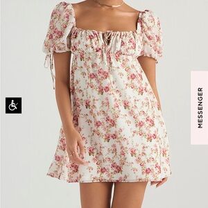 House of CB Floral Mini Dress - Pink and Cream